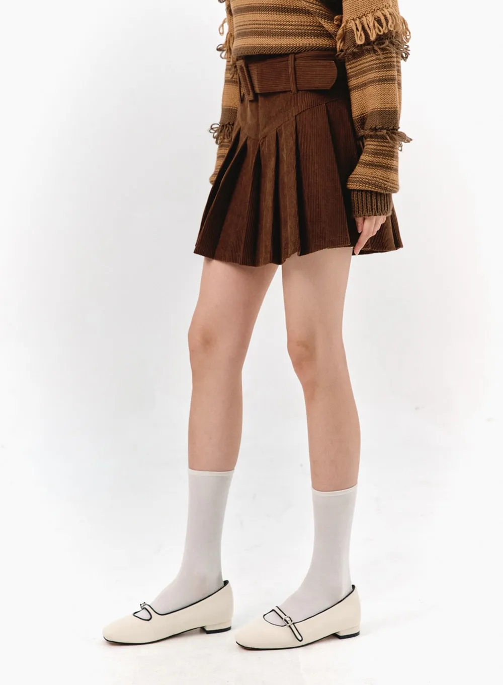 Corduroy Mini Skirt IS321