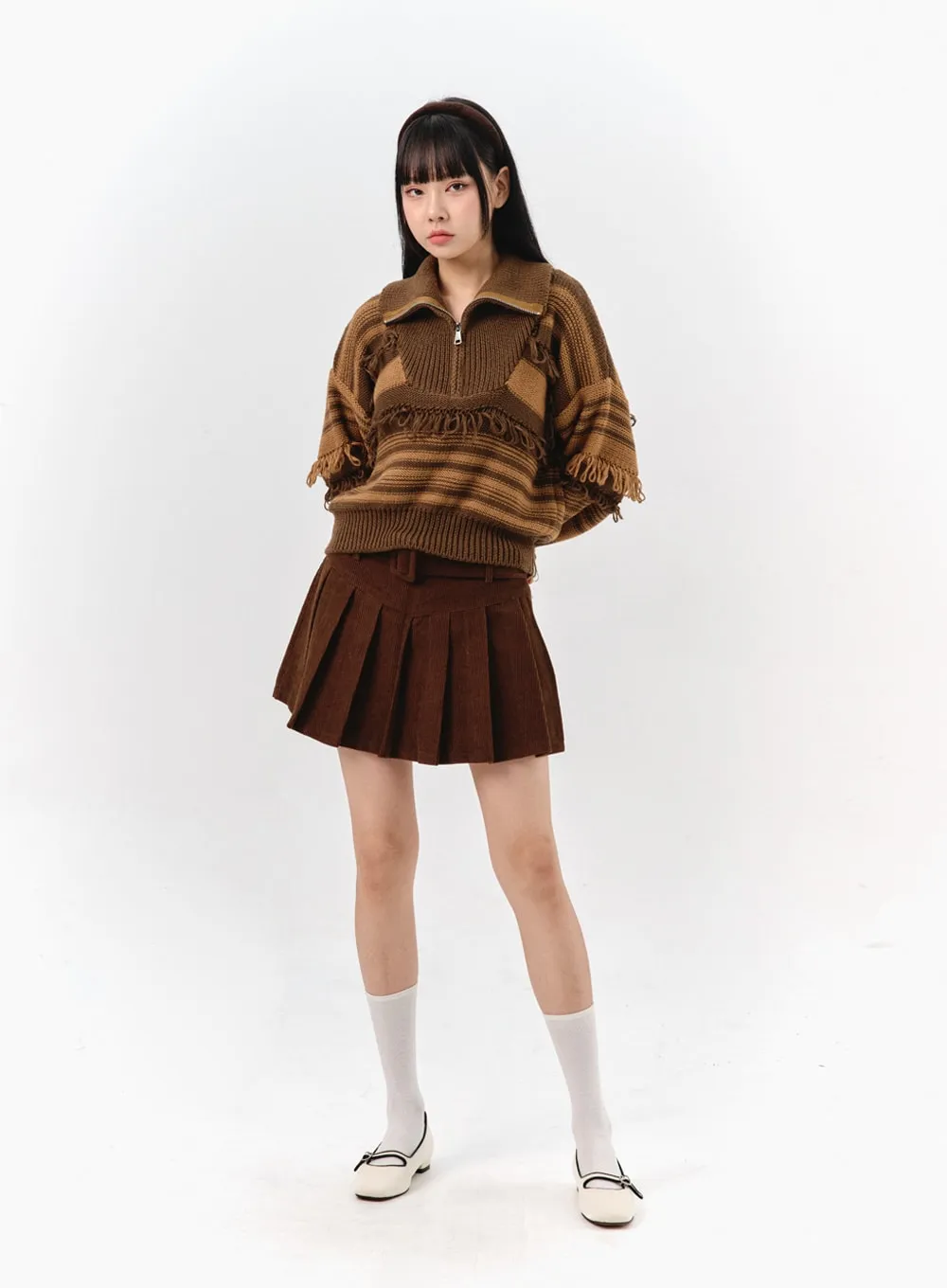 Corduroy Mini Skirt IS321