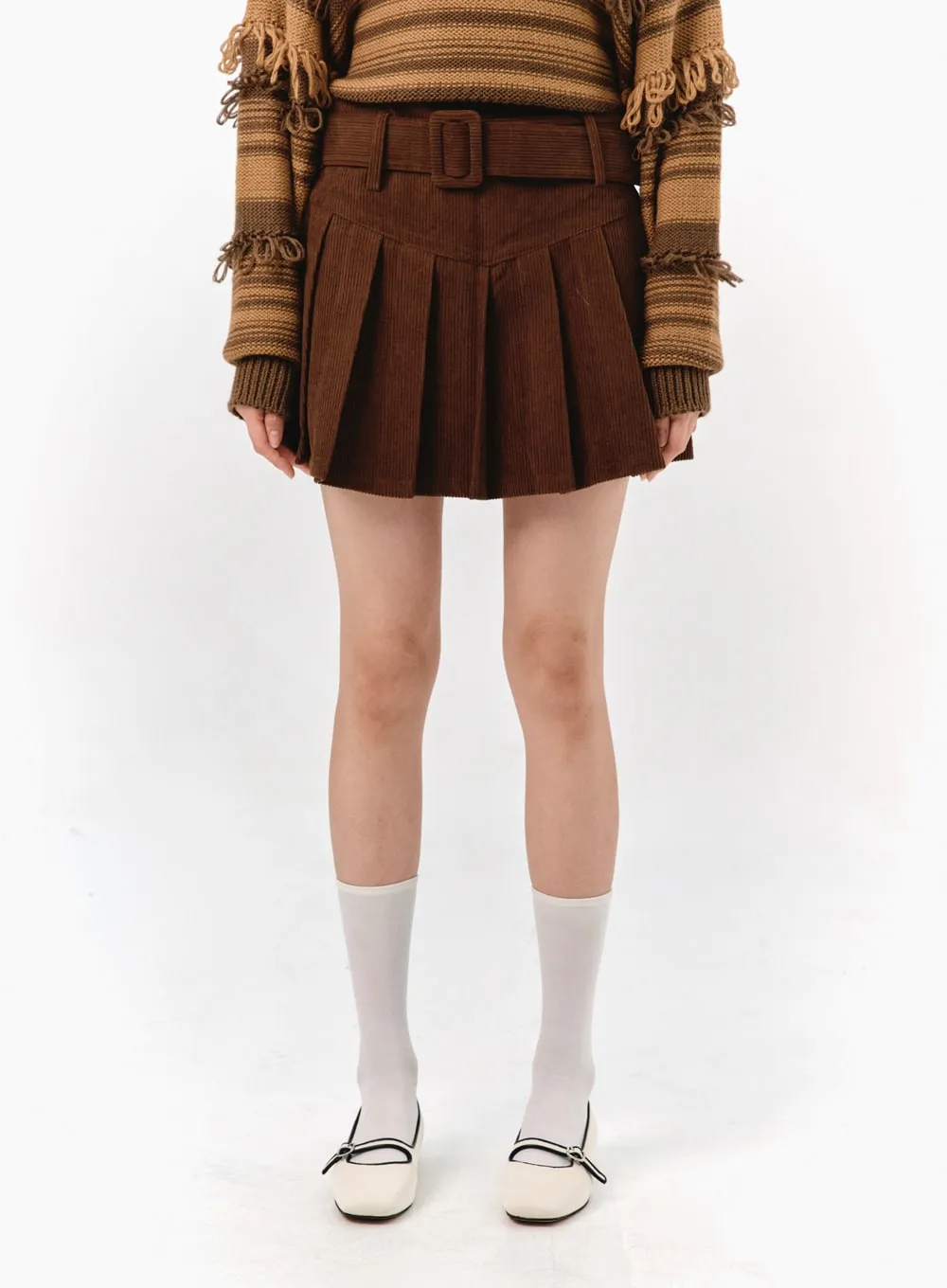 Corduroy Mini Skirt IS321