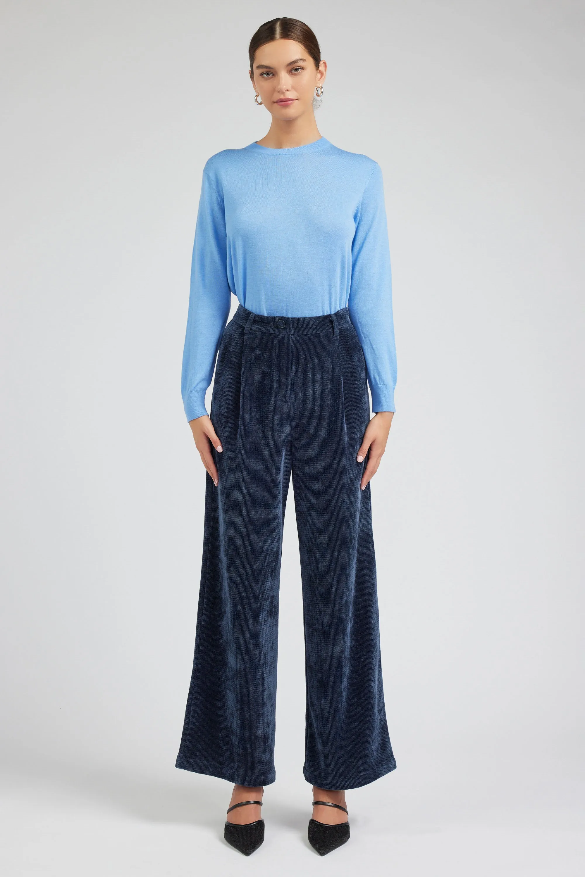 Corduroy Pleated Wide Leg Pant