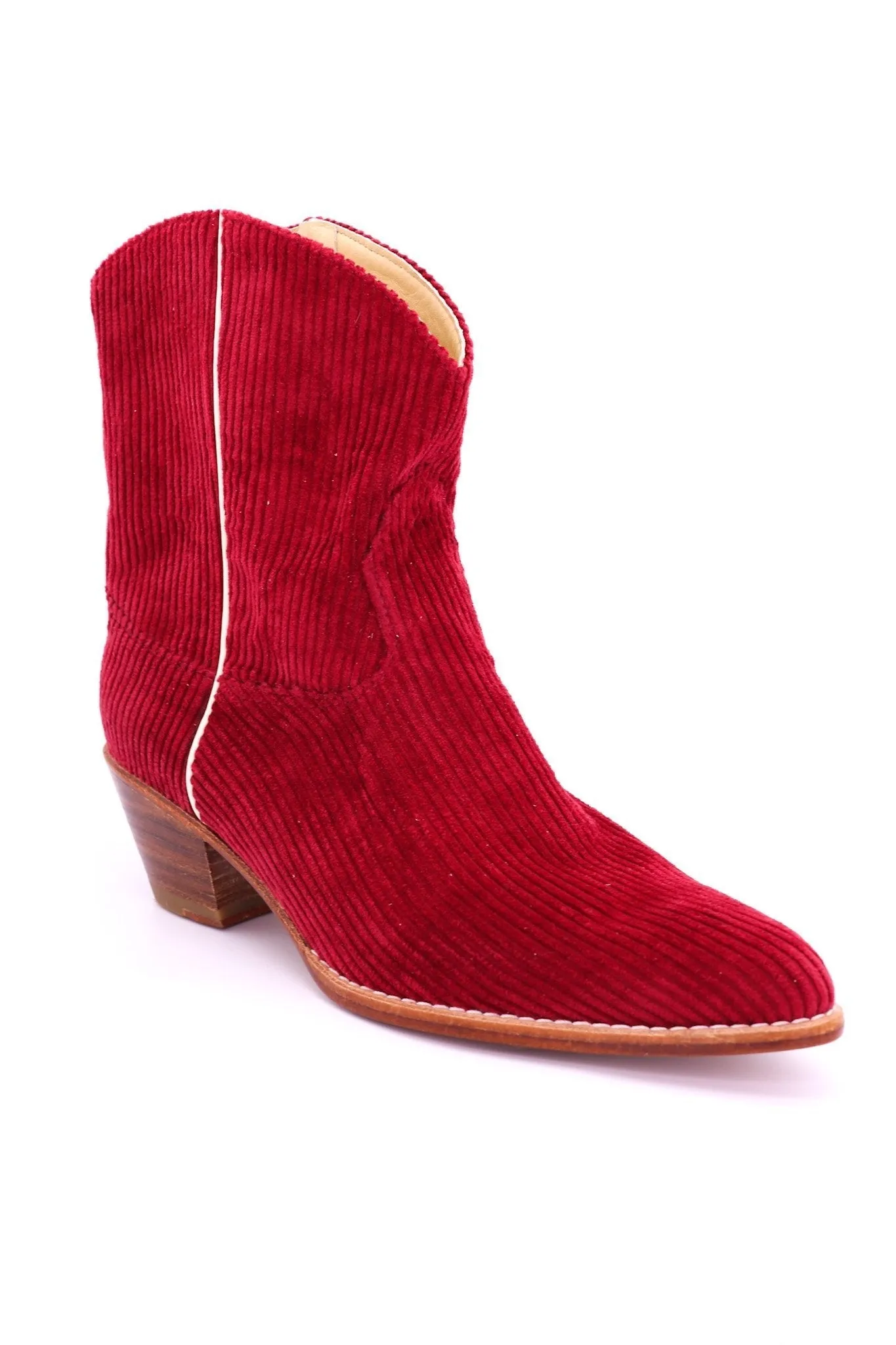 CORDUROY RED BOOTIES LINNEAH