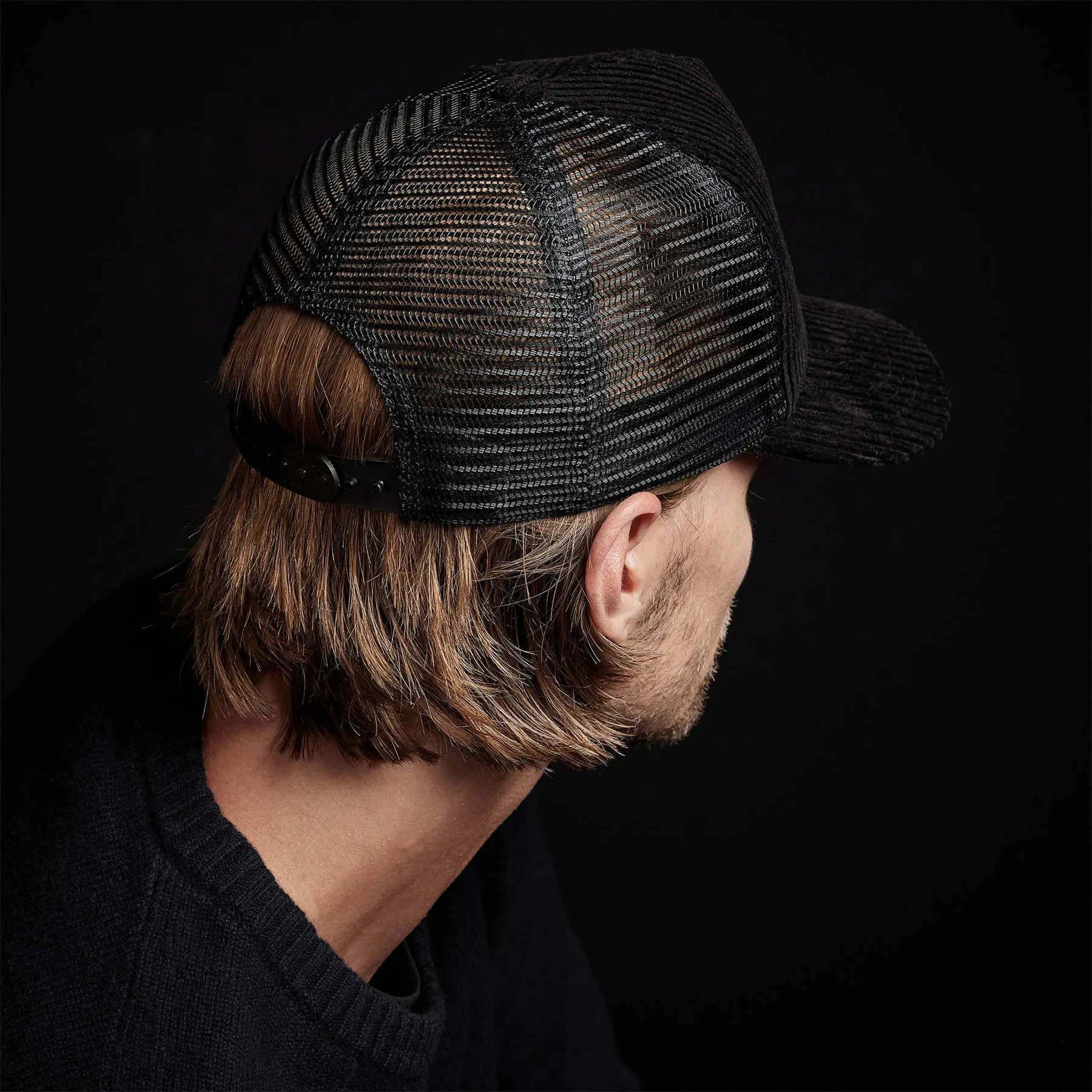 Corduroy Trucker Hat - Black