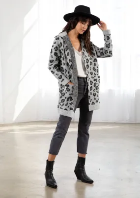 Cozy Leopard Print Cardigan Sweater