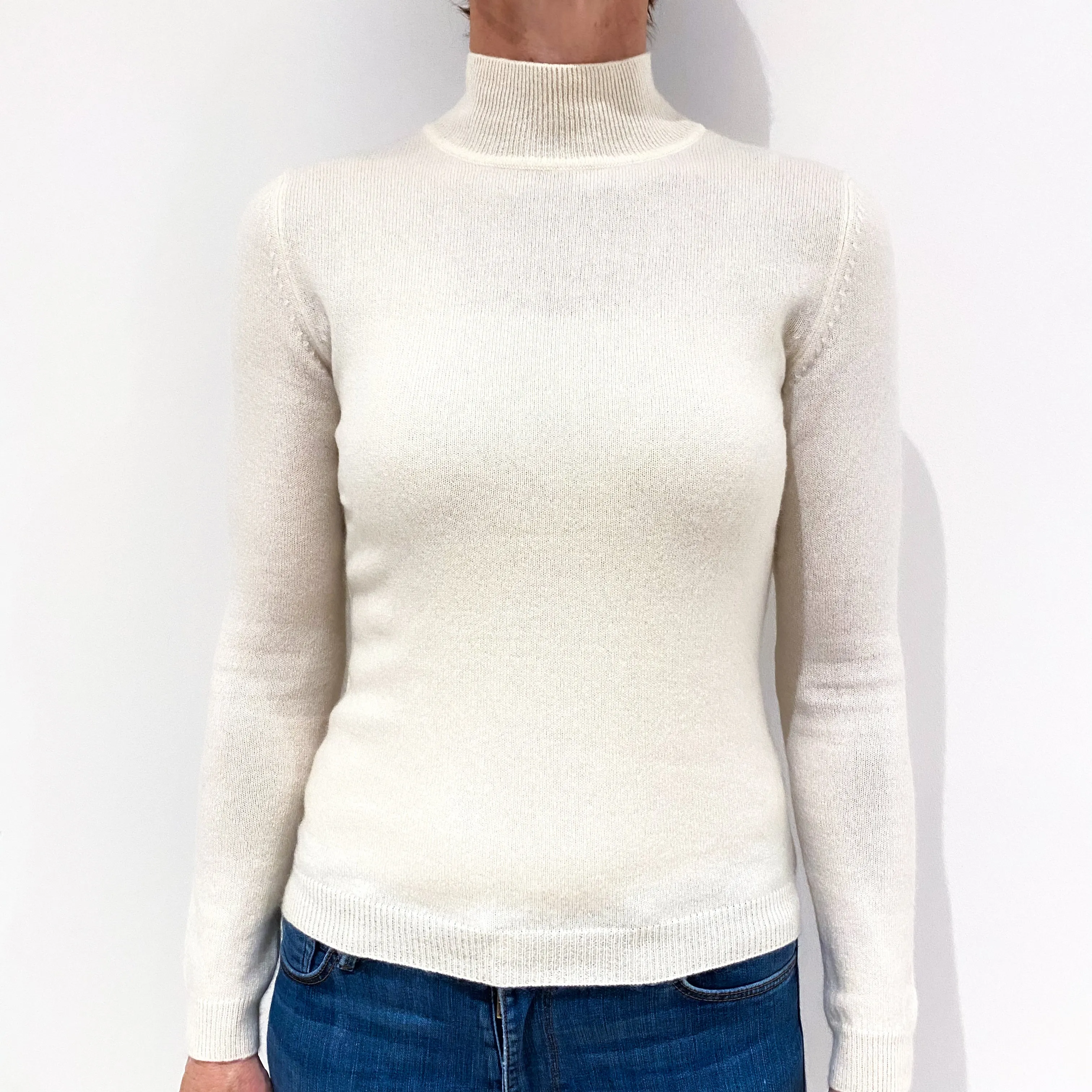 Cream Cashmere Turtle Neck Jumper Small