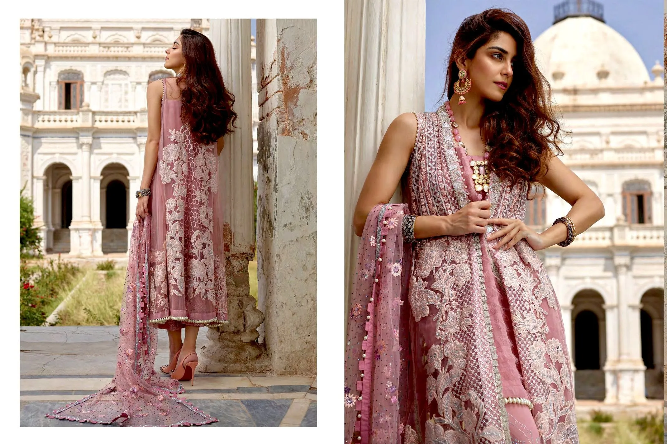 Crimson Luxe by Saira Shakira – Wedding Collection 2019 – D4-B Applique - Salmon