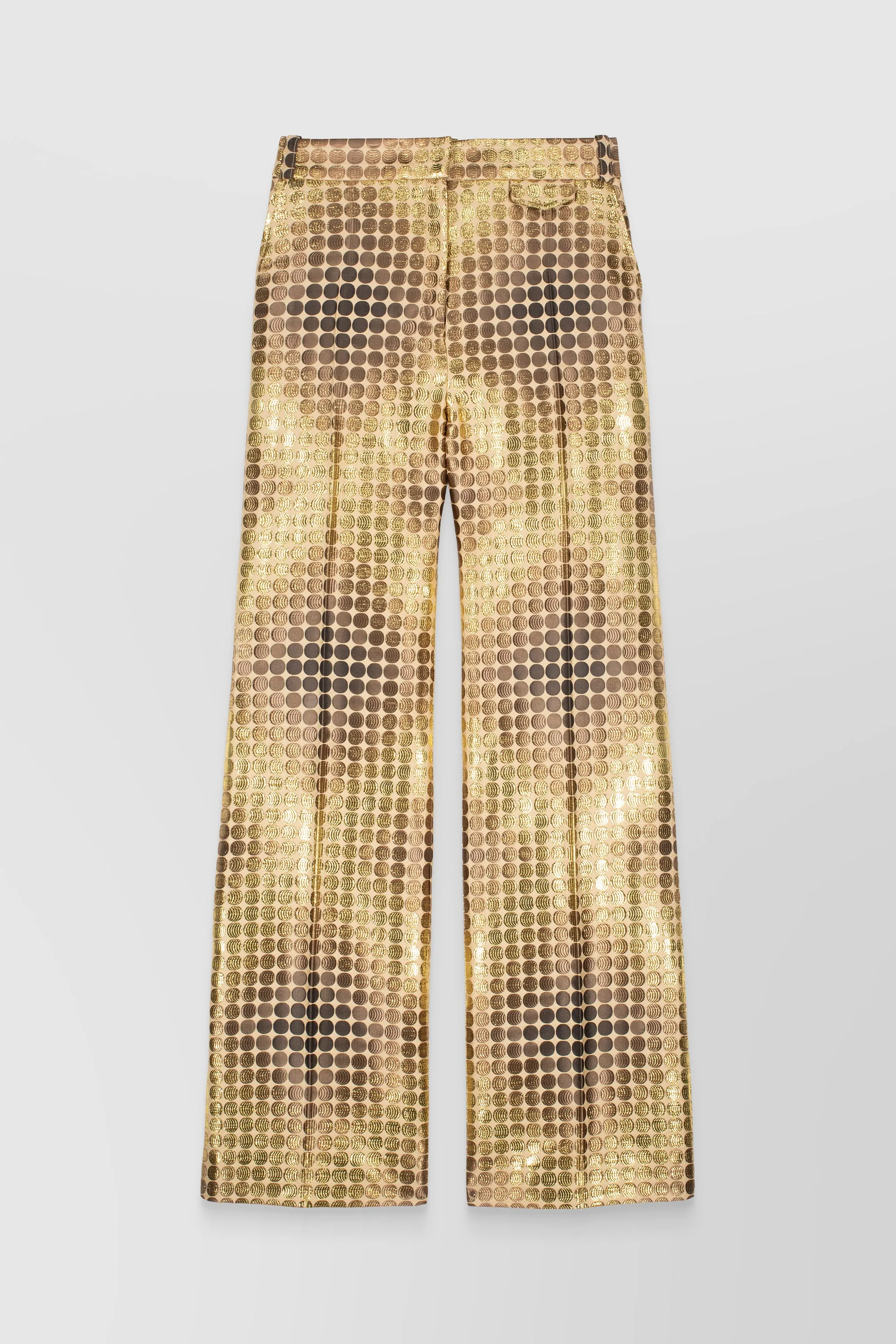 Cropped lurex jacquard straight leg pants