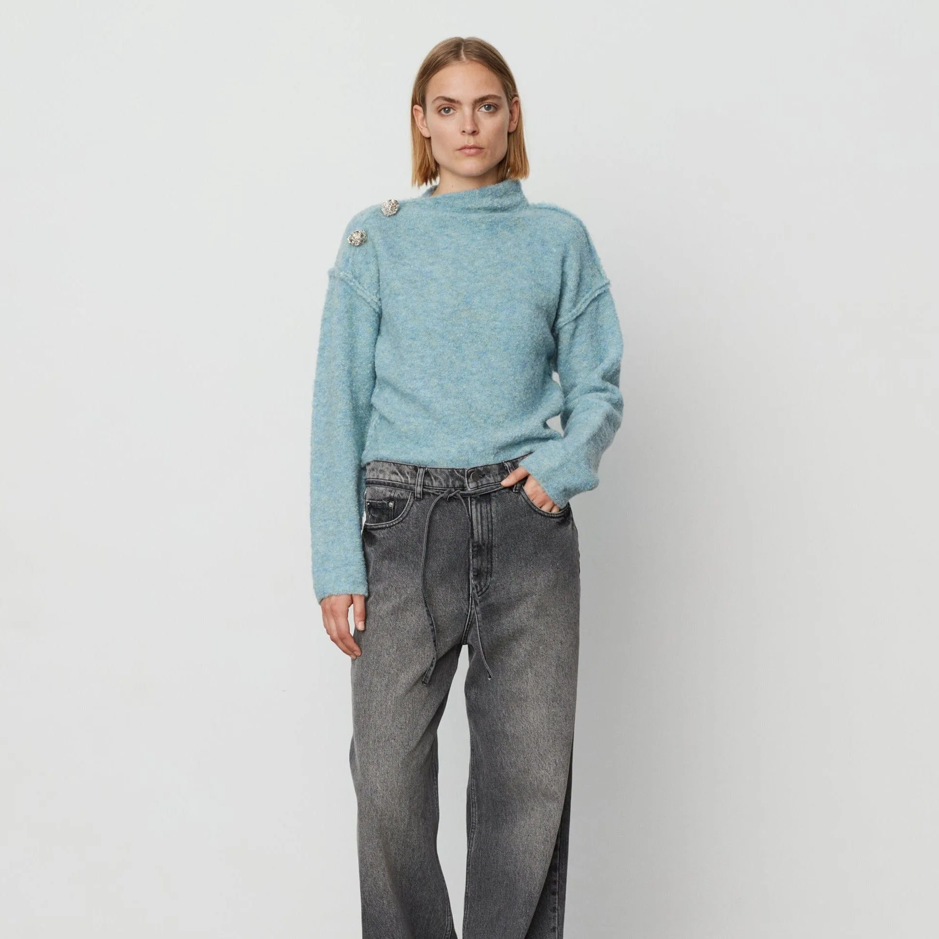 DAY Birger ét Mikkelsen Cher Daily Boucle Pullover Pastel Blue