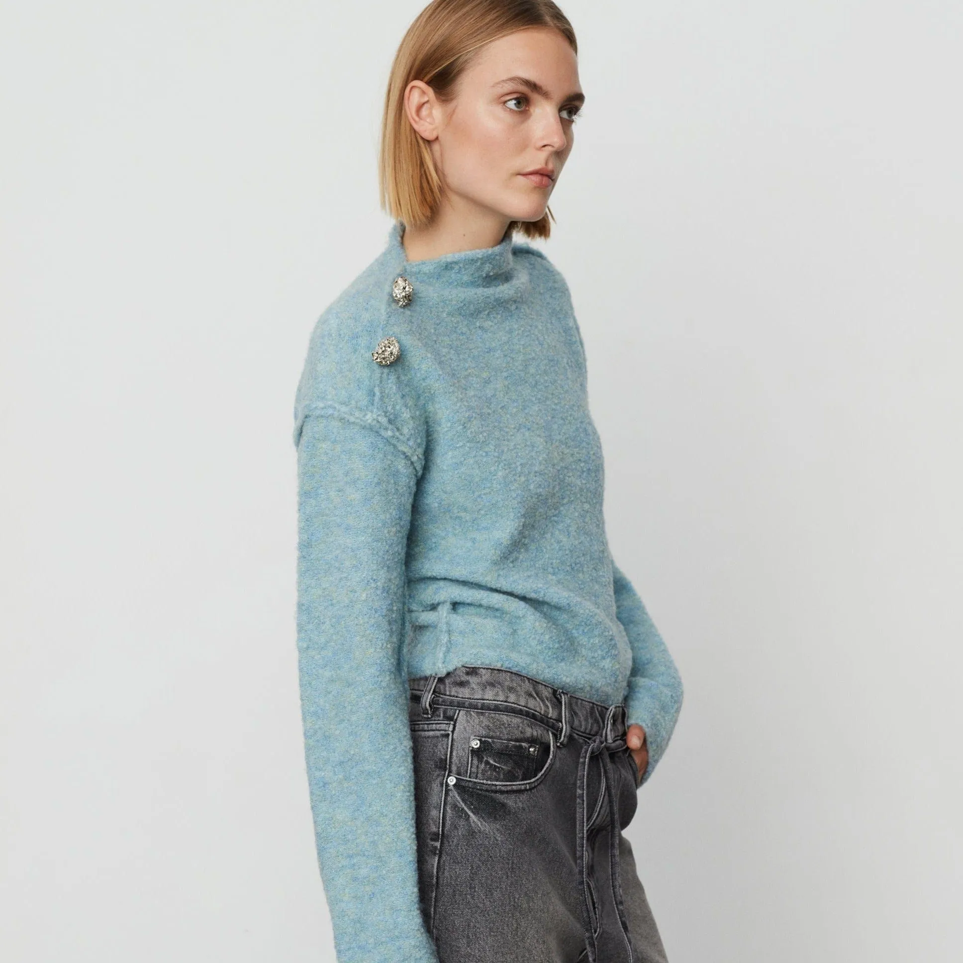 DAY Birger ét Mikkelsen Cher Daily Boucle Pullover Pastel Blue