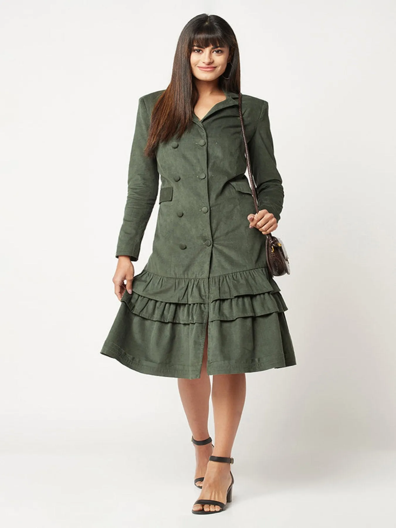 Deep Green Corduroy Dress