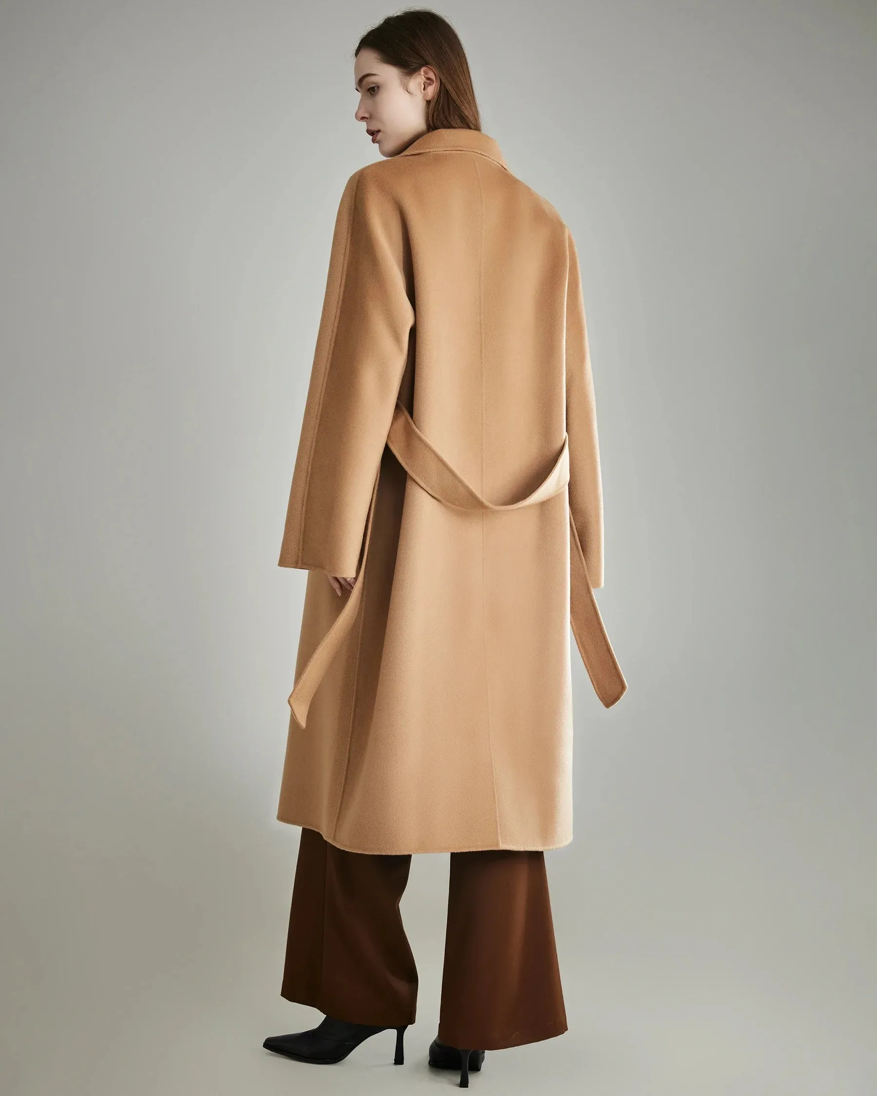 Double-breasted Belted Wool Coat