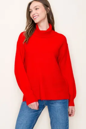 Drop Red Diva Turtleneck Sweater