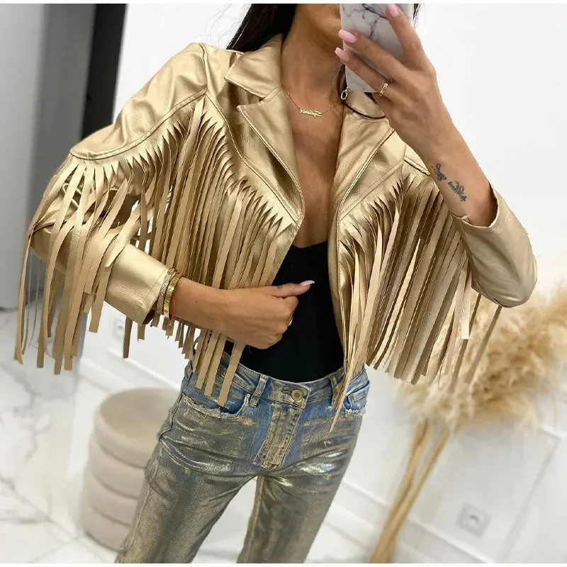 Faux Fringed Short Coat