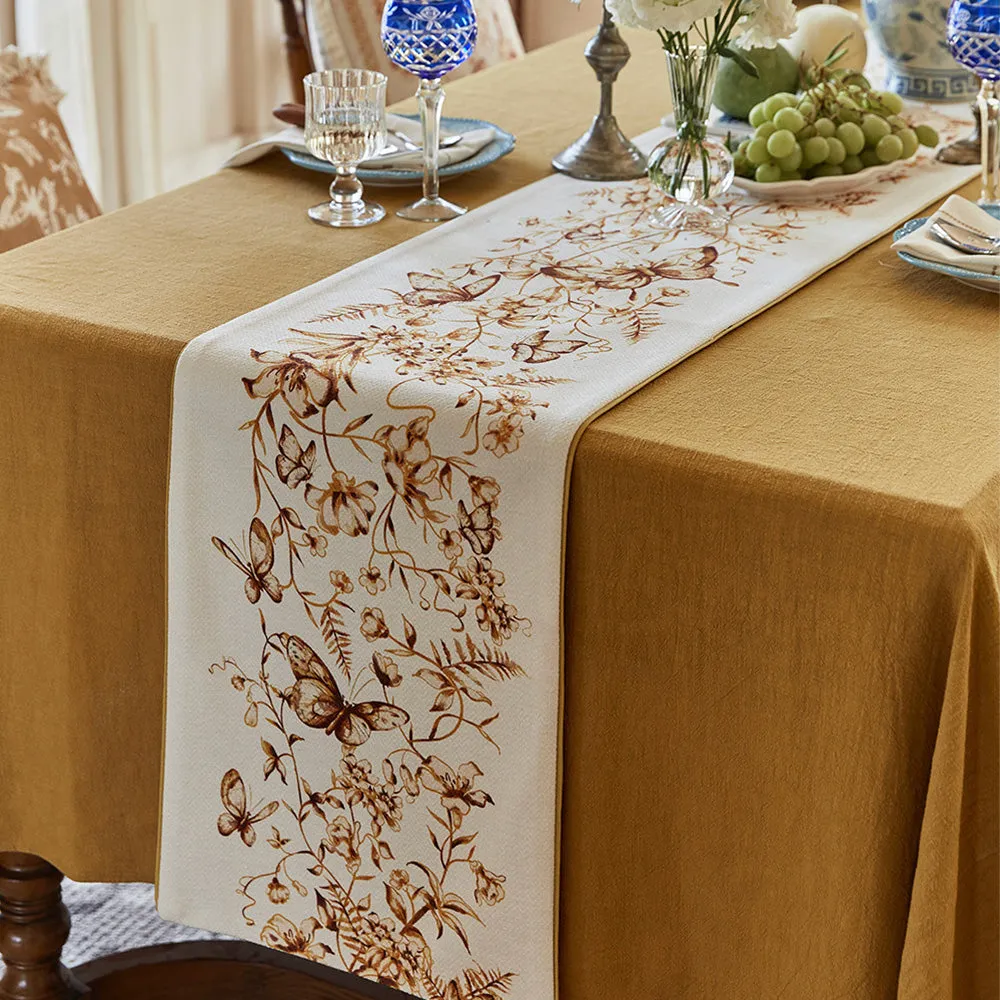 Felicity  Elegant Flower and Butterfly Table Runner