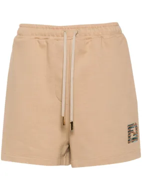 FENDI High-Waisted Cotton Shorts with Sequin Embellishment