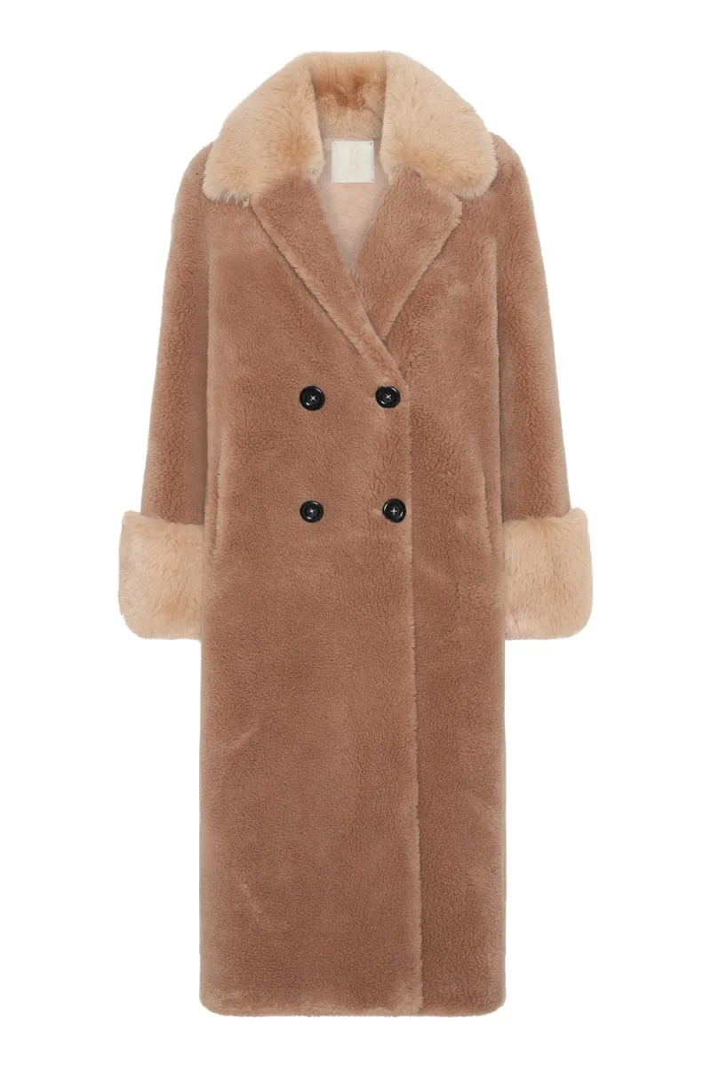 Fiona Wool Coat Long - Light Brown