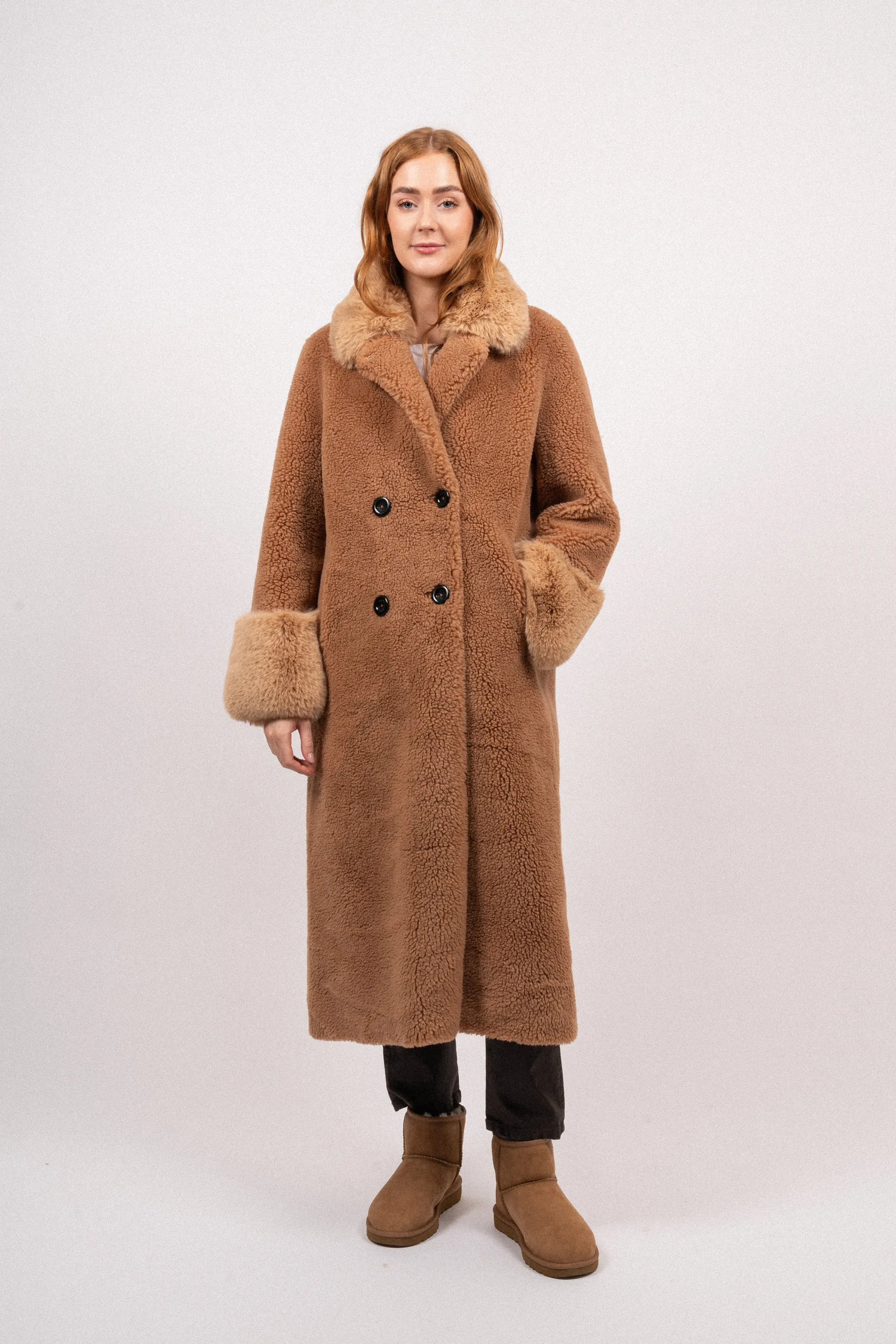 Fiona Wool Coat Long - Light Brown