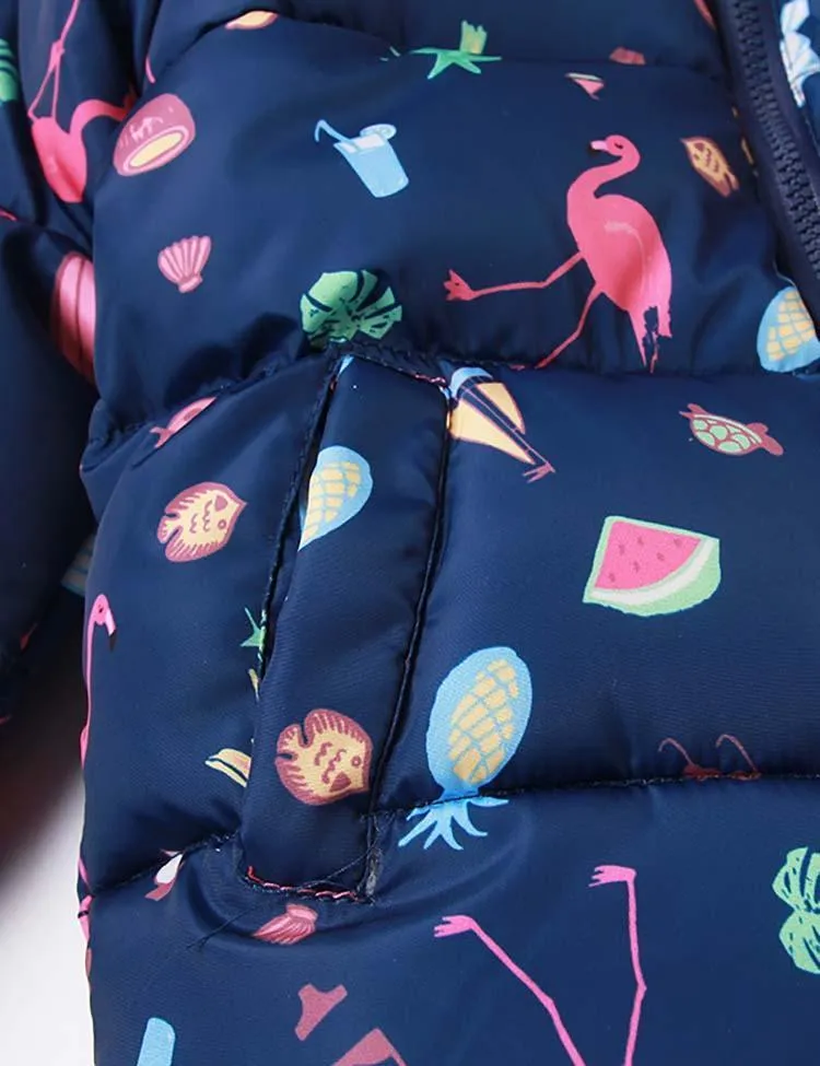 Flamingo Printed down Jacket