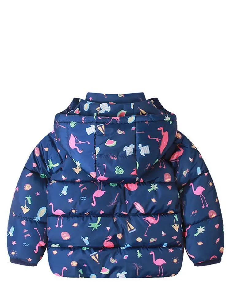 Flamingo Printed down Jacket