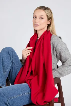 Foxford Tomato Fine Wool Cashmere Blend Scarf