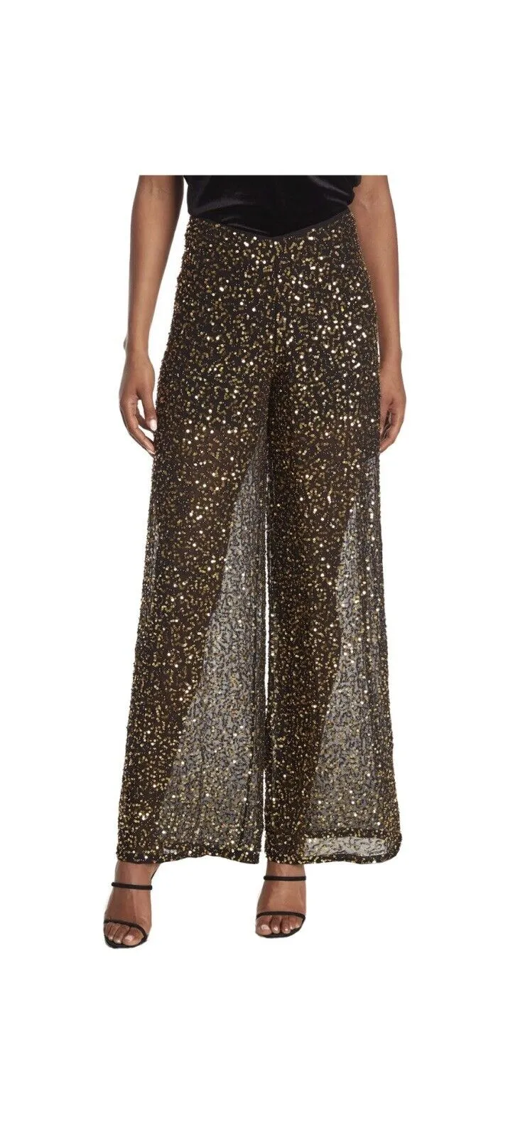 French Connection Aida Sequined Wide-Leg Pants