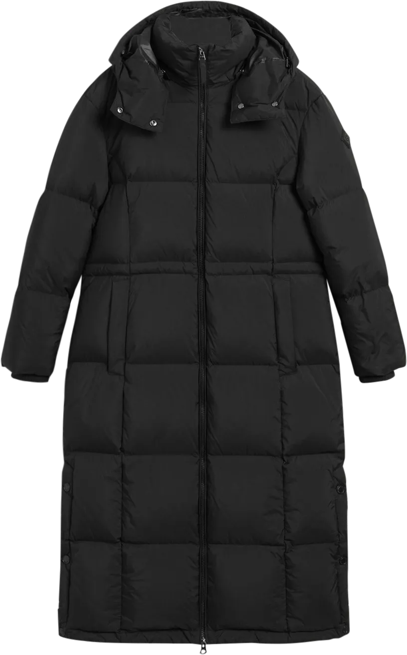 Full-Length Down Coat - Black