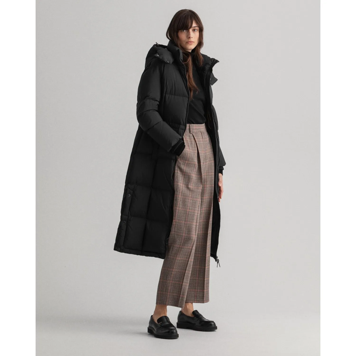 Full-Length Down Coat - Black