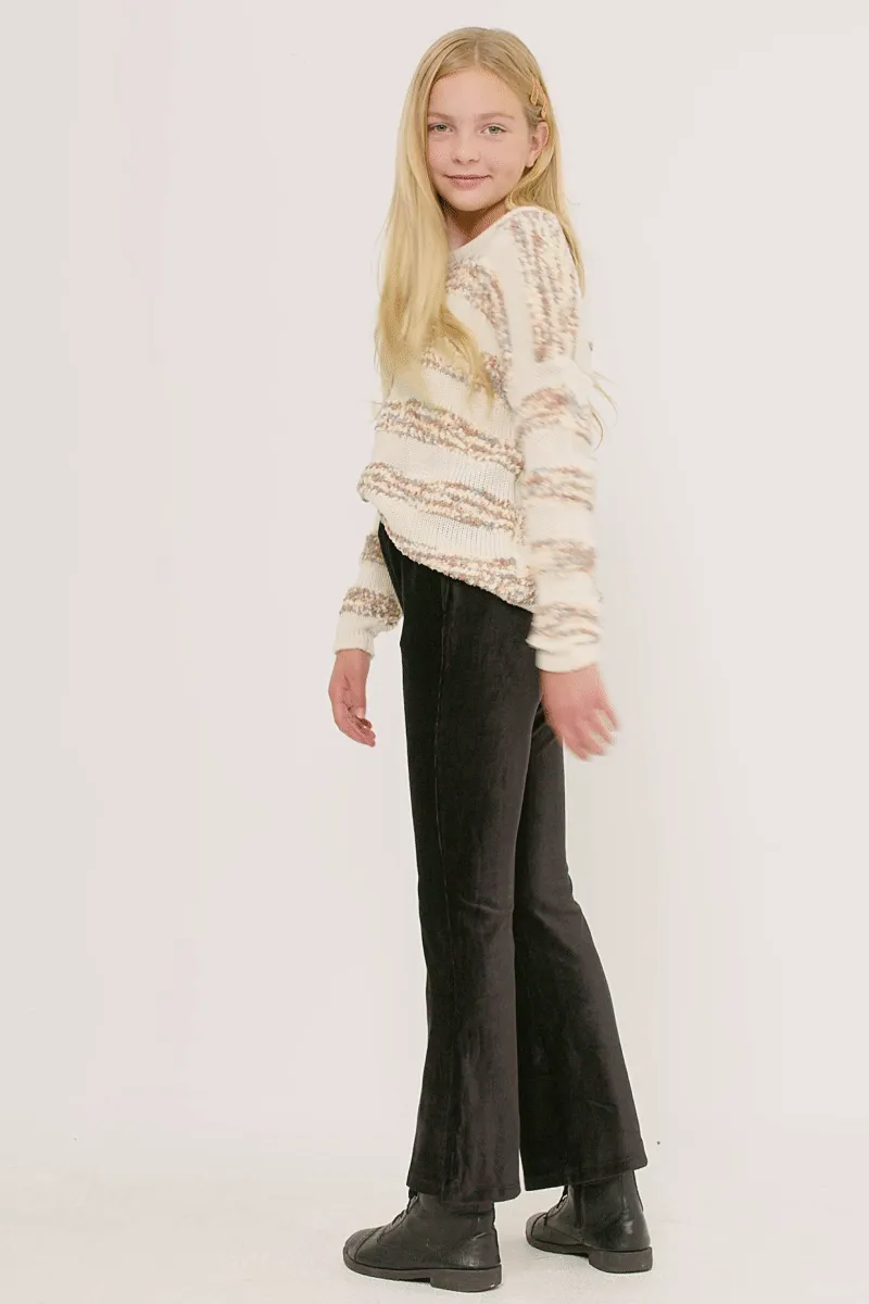 Girls Wide Leg Velvet Corduroy Pants