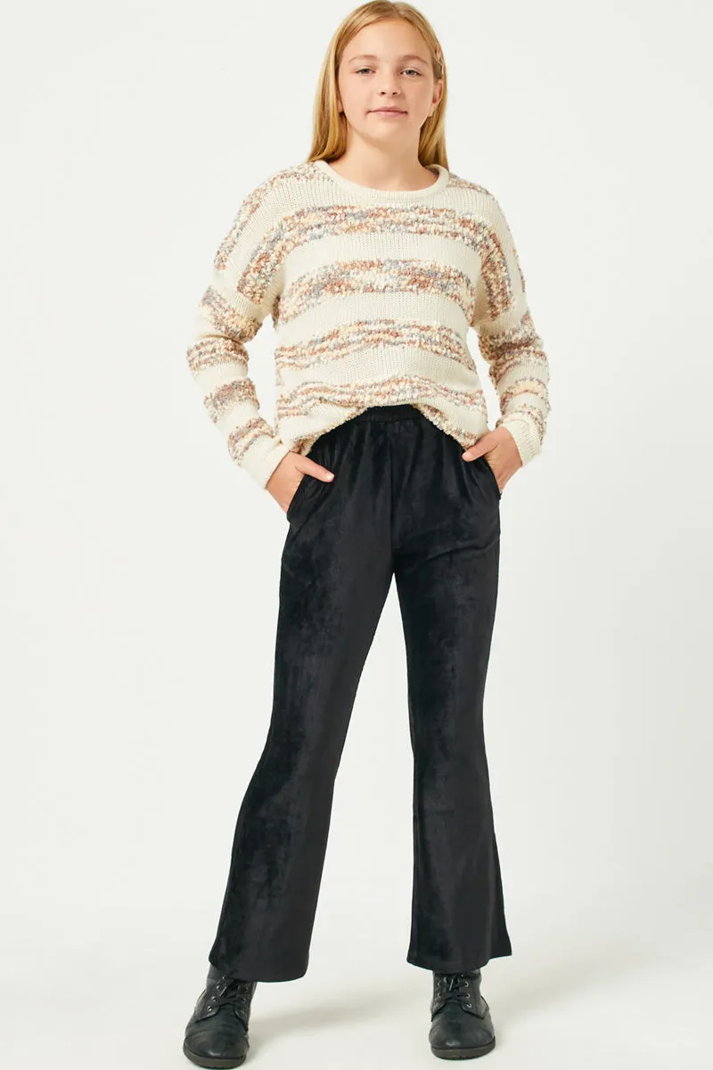 Girls Wide Leg Velvet Corduroy Pants