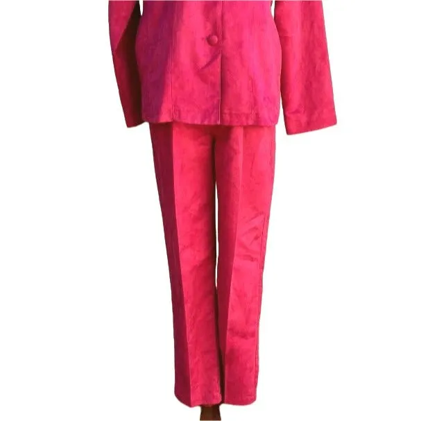 Great Cavalier By St Paul Pink Floral Detail Microfiber Women's 2 Piece Suit - S