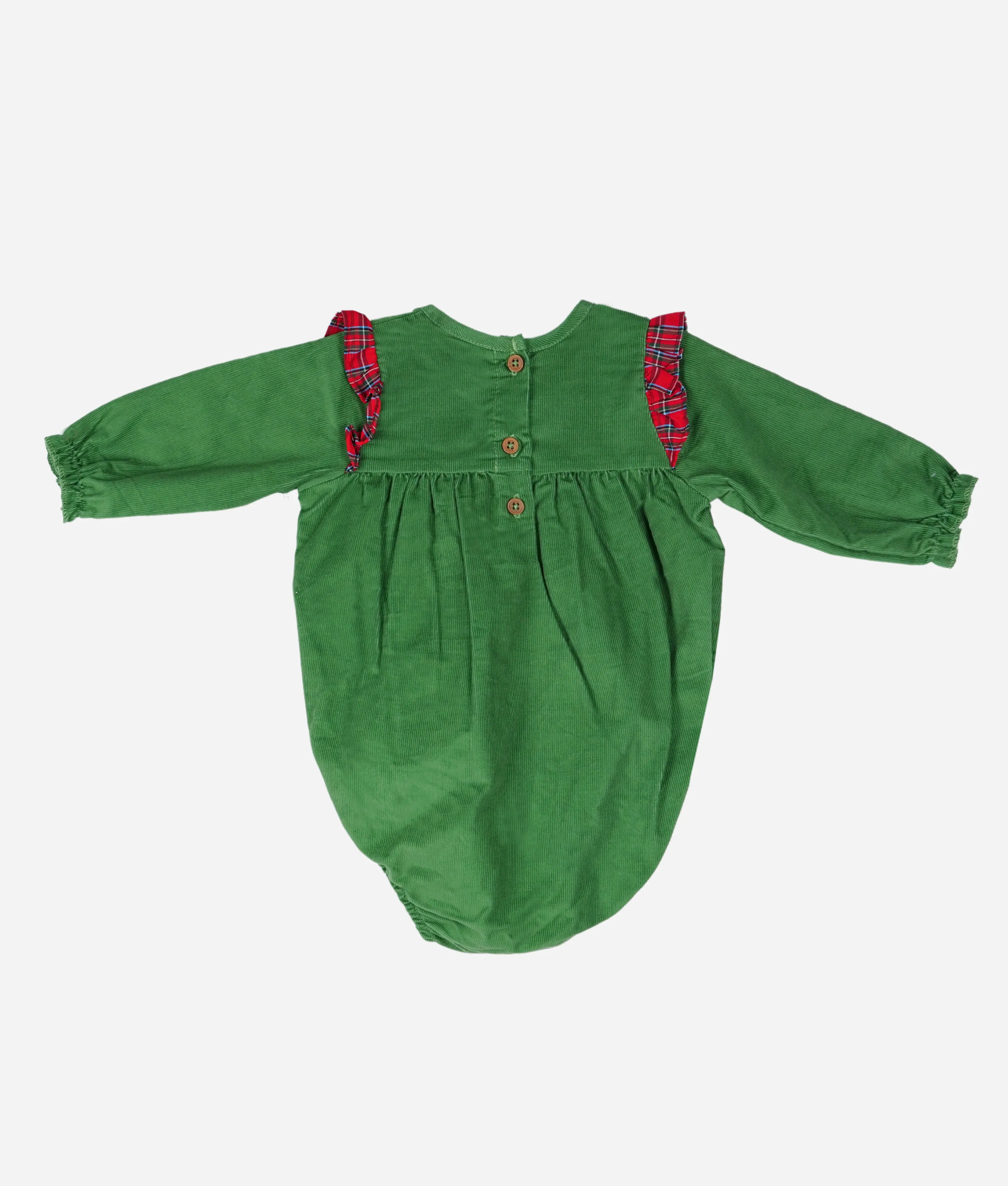 Green Long Sleeved Baby Girl Romper