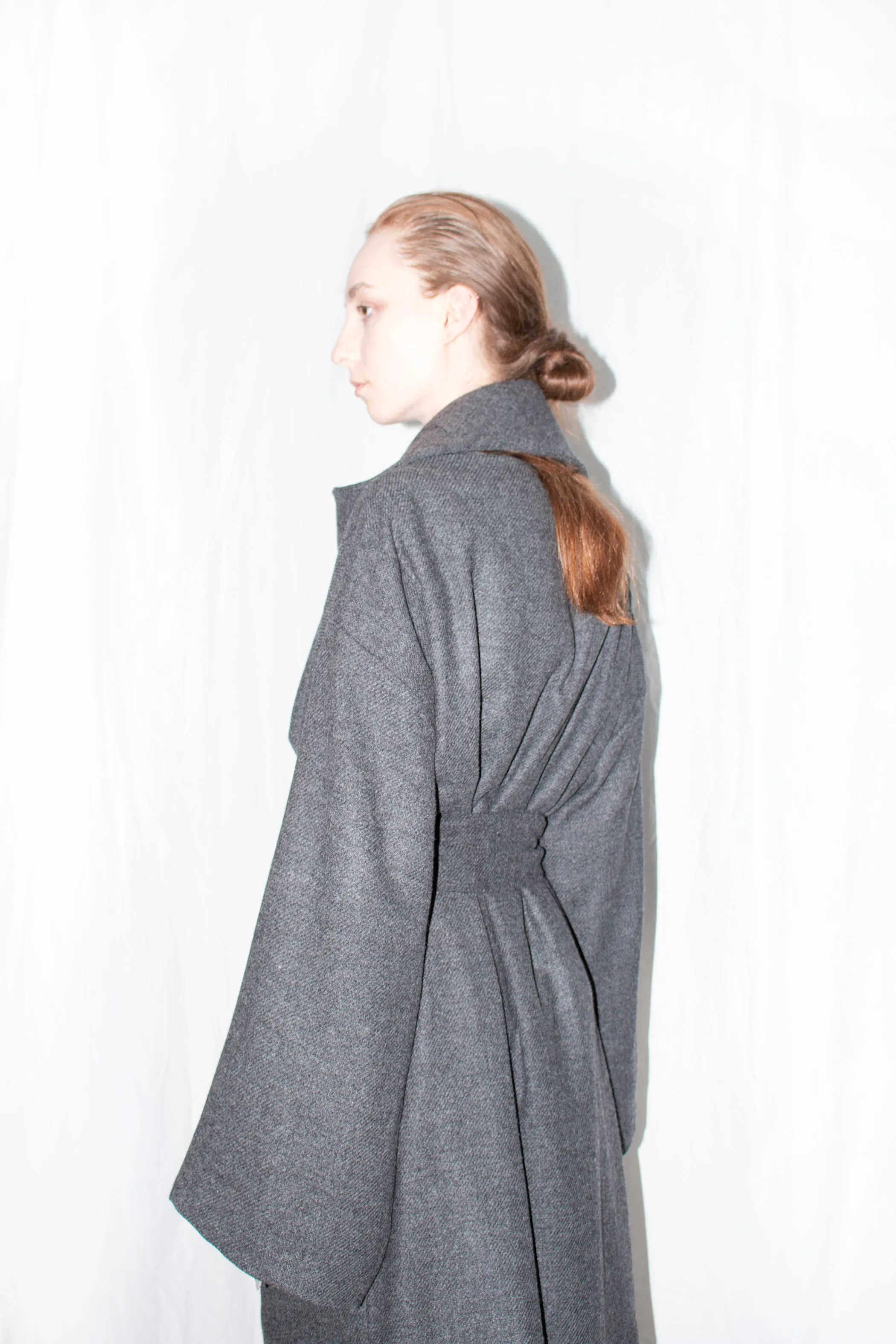 Grey Oversized Shawl Coat