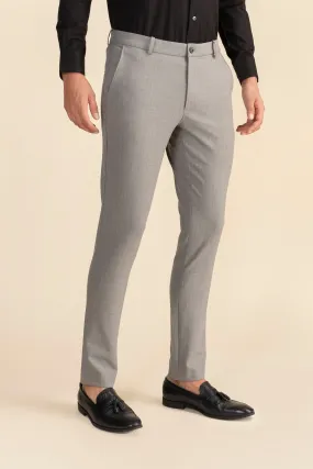 Grey Stripe Formal Trousers