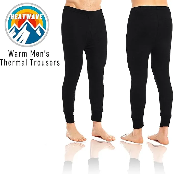 Heatwave® Pack of 2 Men's Thermal Trousers Long Johns Warm Underwear Baselayer, S M L XL XXL Thermals