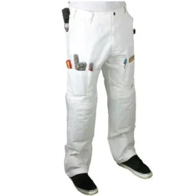 Heavy Duty White Painters Pants With Removable Knee Pads