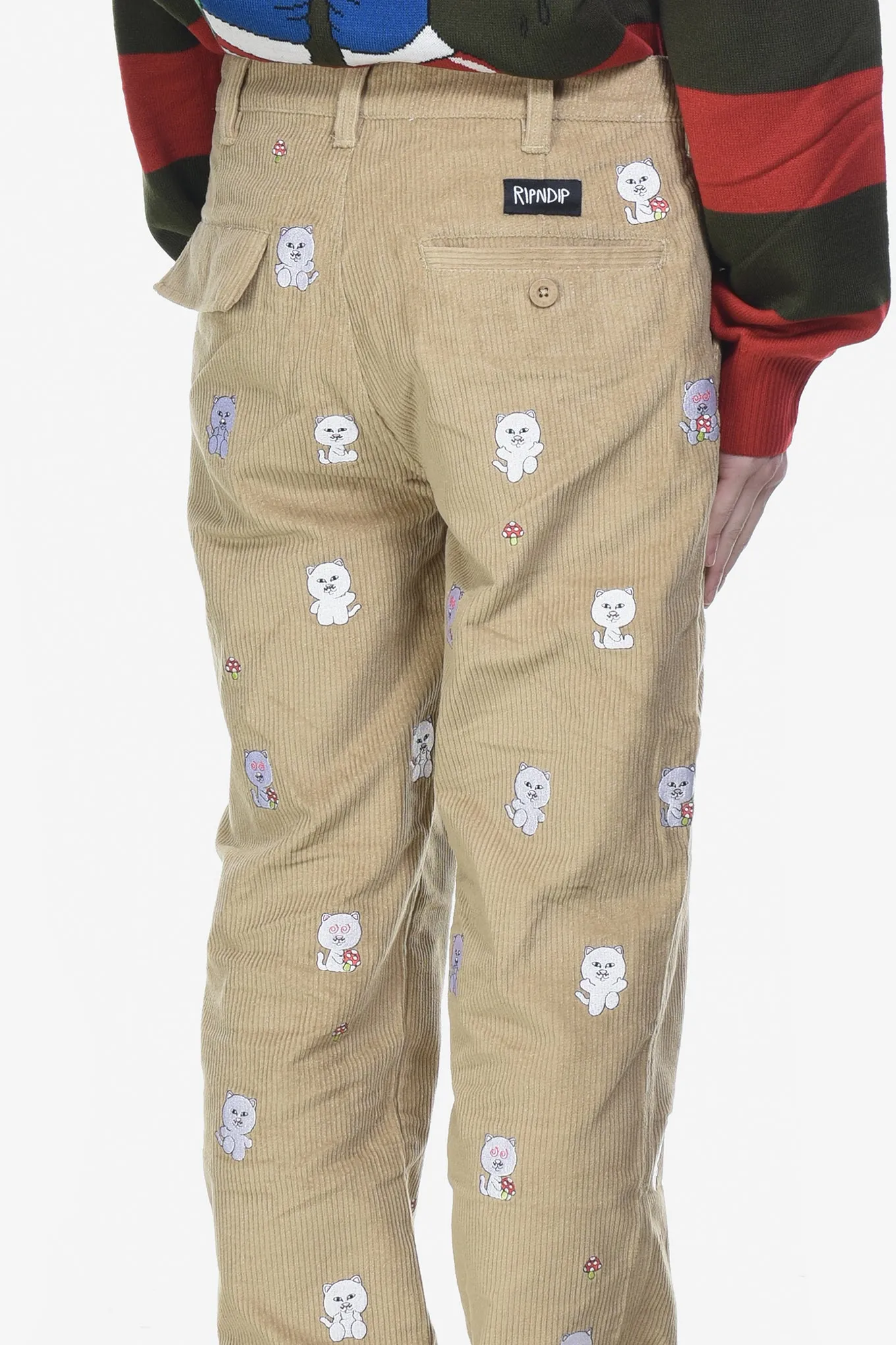 HELLO NERMY CORDUROY EMBROIDERED PANTS