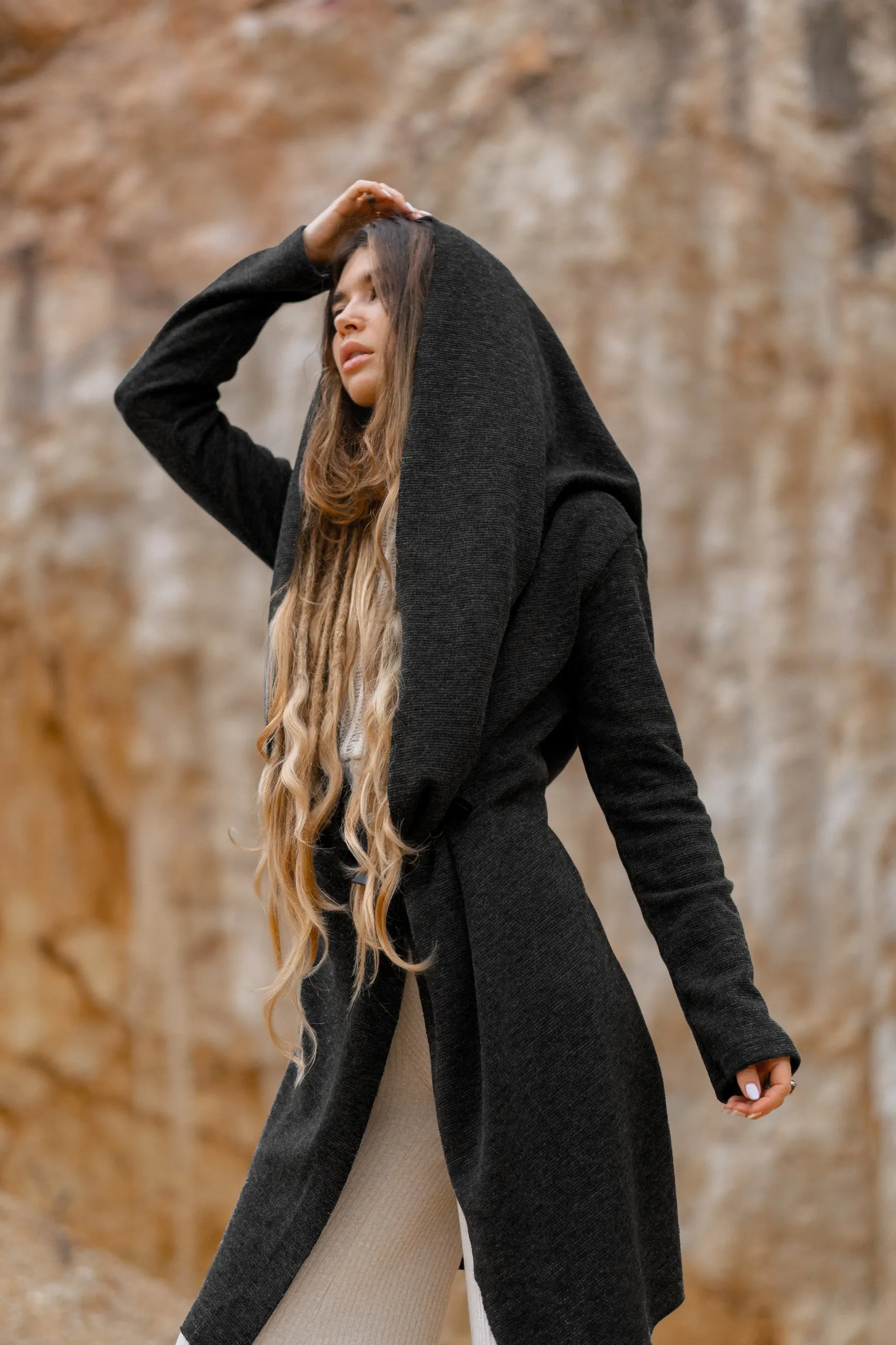 Hooded Cardigan Lalima Black