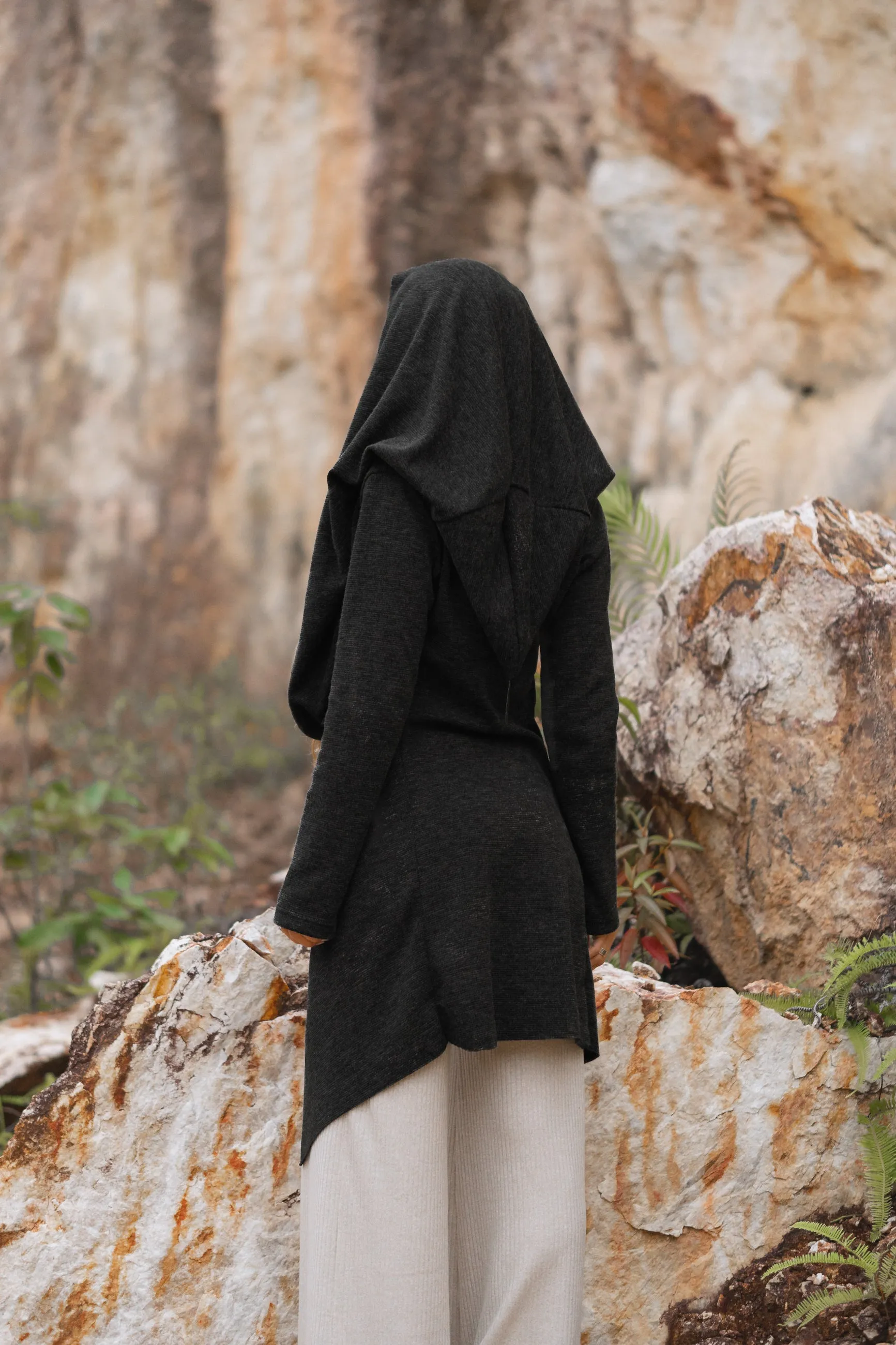 Hooded Cardigan Lalima Black