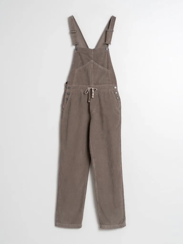 Indi & Cold Cord Dungarees in Cement