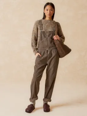 Indi & Cold Cord Dungarees in Cement