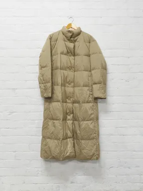 Issey Miyake beige high neck down puffer coat - size M