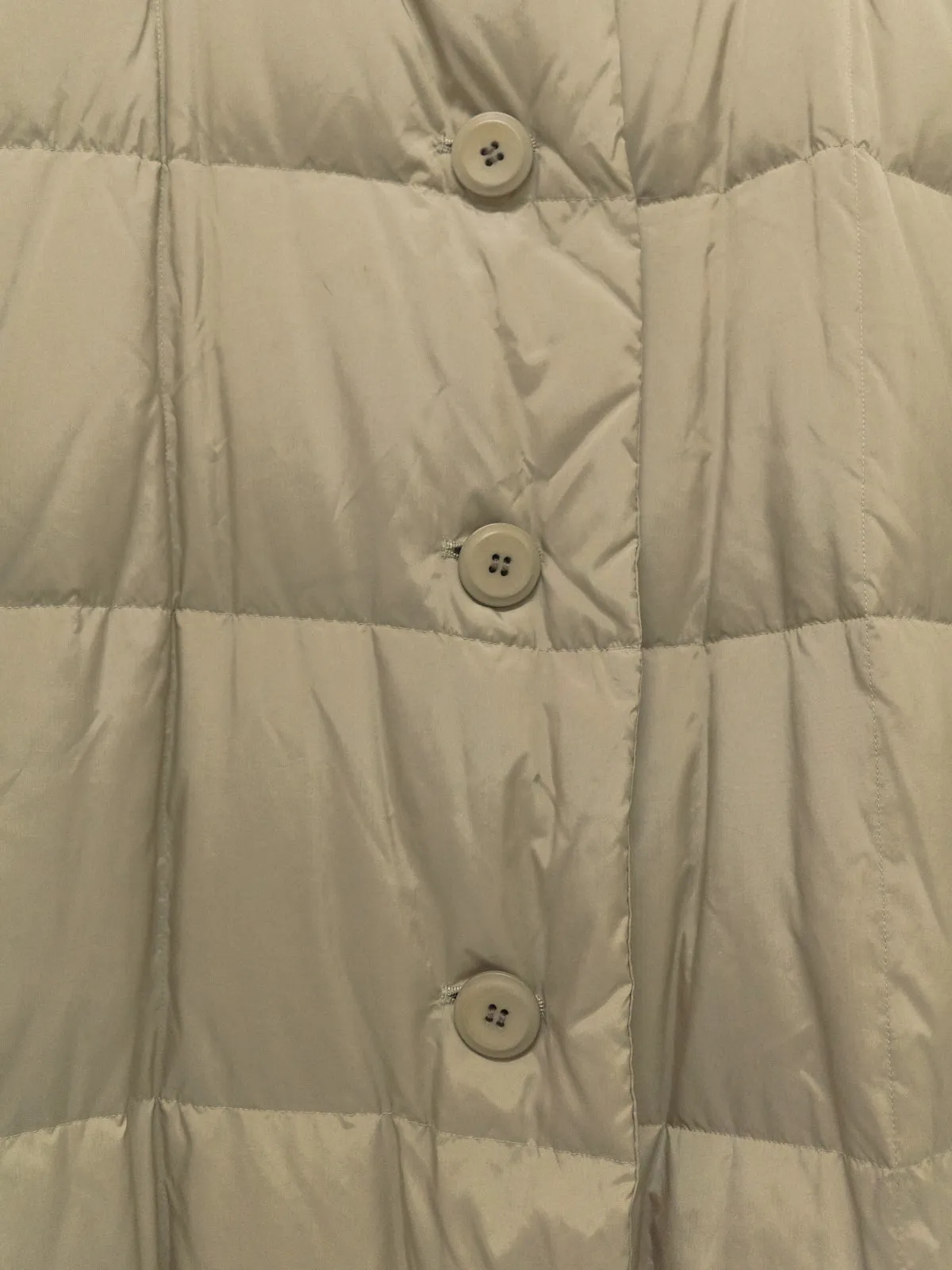 Issey Miyake beige high neck down puffer coat - size M