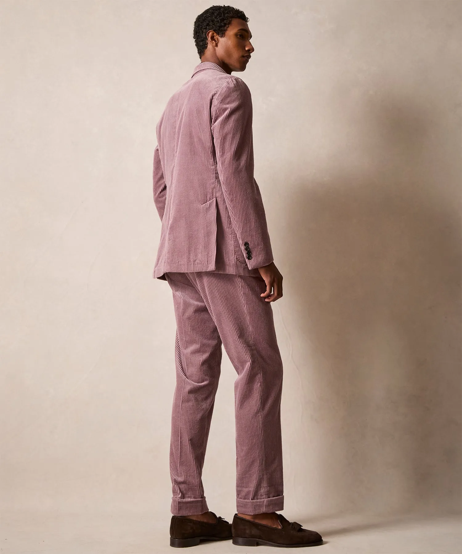 Italian Wide Wale Corduroy Madison Jacket in Mauve