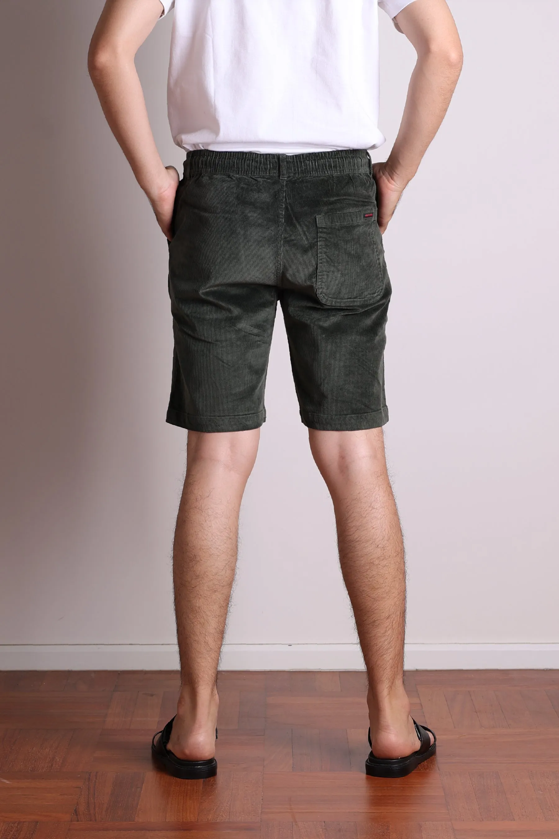 Jack Russel - Men Shorts - Handwerk JS-333/21 Slim Fit Corduroy Olive Green