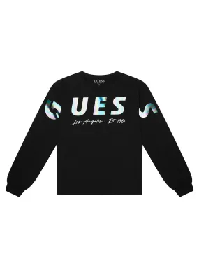 Jet Black Metallic Logo Jumper (7-16)