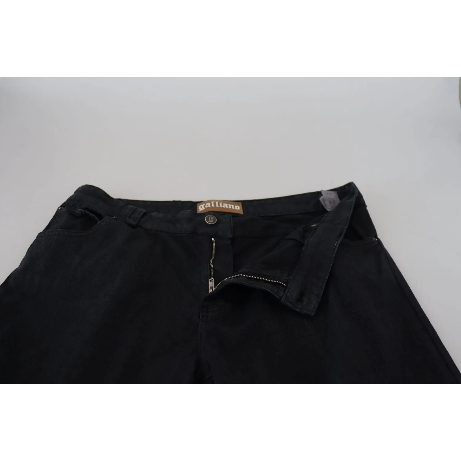 John Galliano Elegant Black Mainline Cotton Jeans