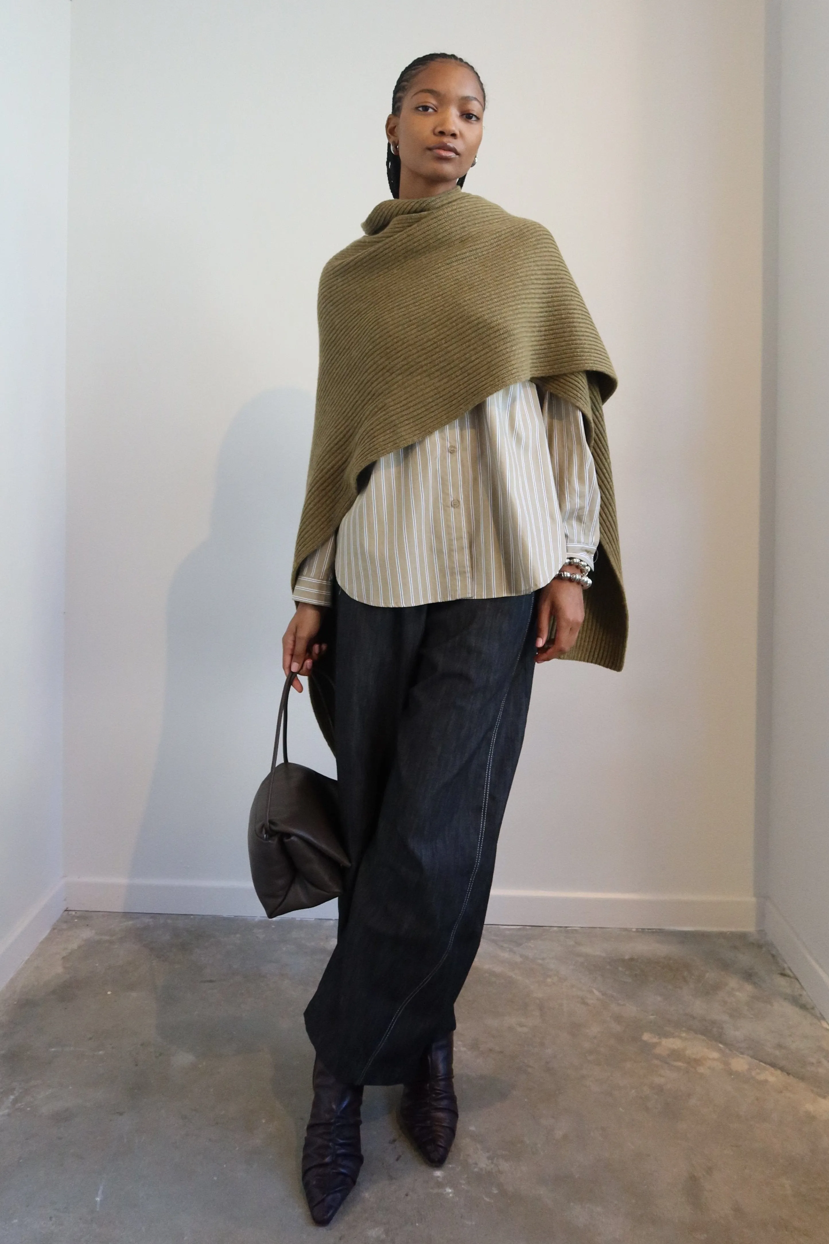 Karian Knit Cashmere And Wool Cape Scarf