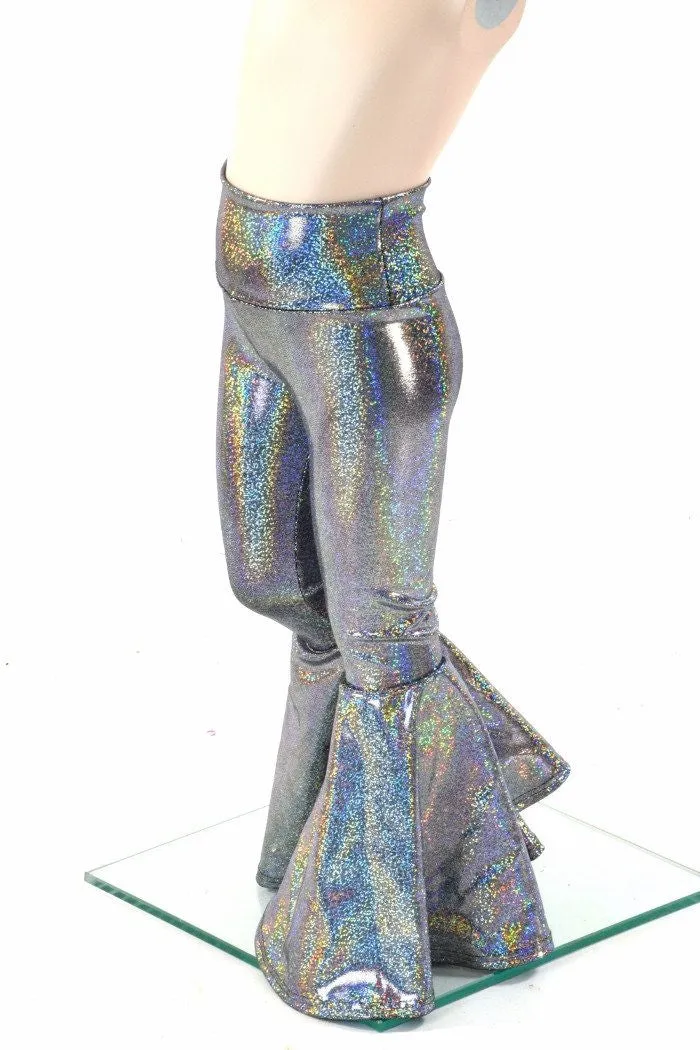 Kids Silver Holo Bell Bottom Flares