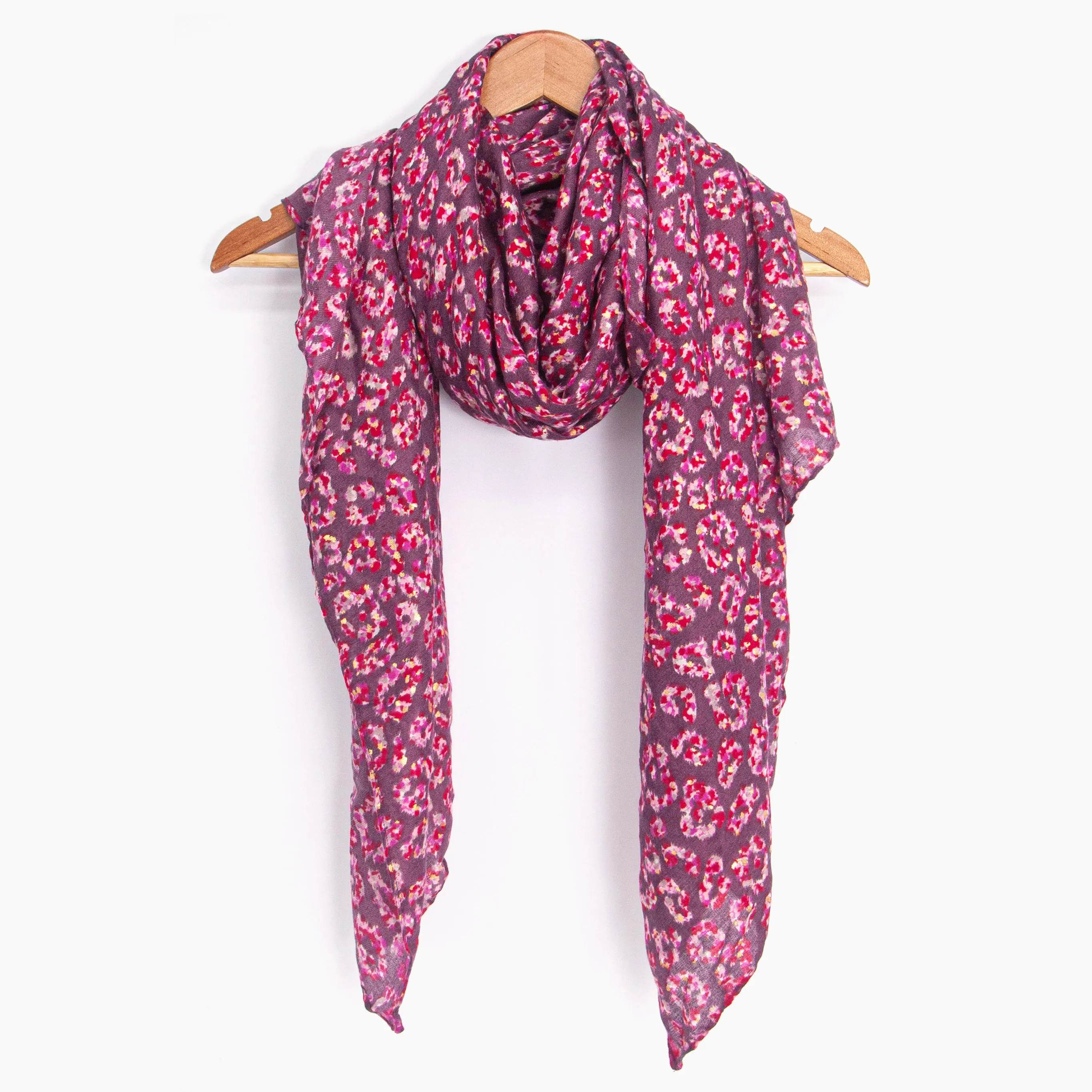 Kim Lightweight Scarf - Fuchsia, Animal Foil