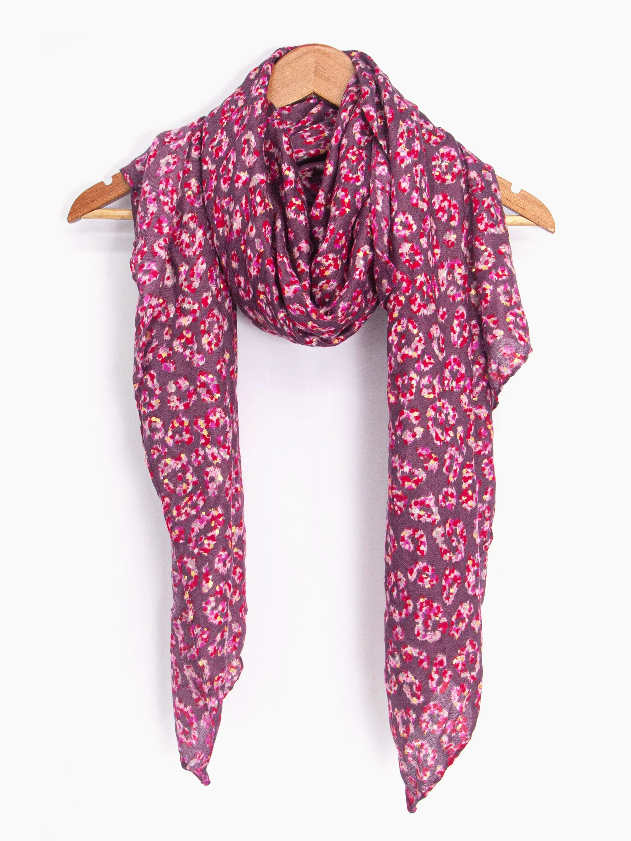 Kim Lightweight Scarf - Fuchsia, Animal Foil