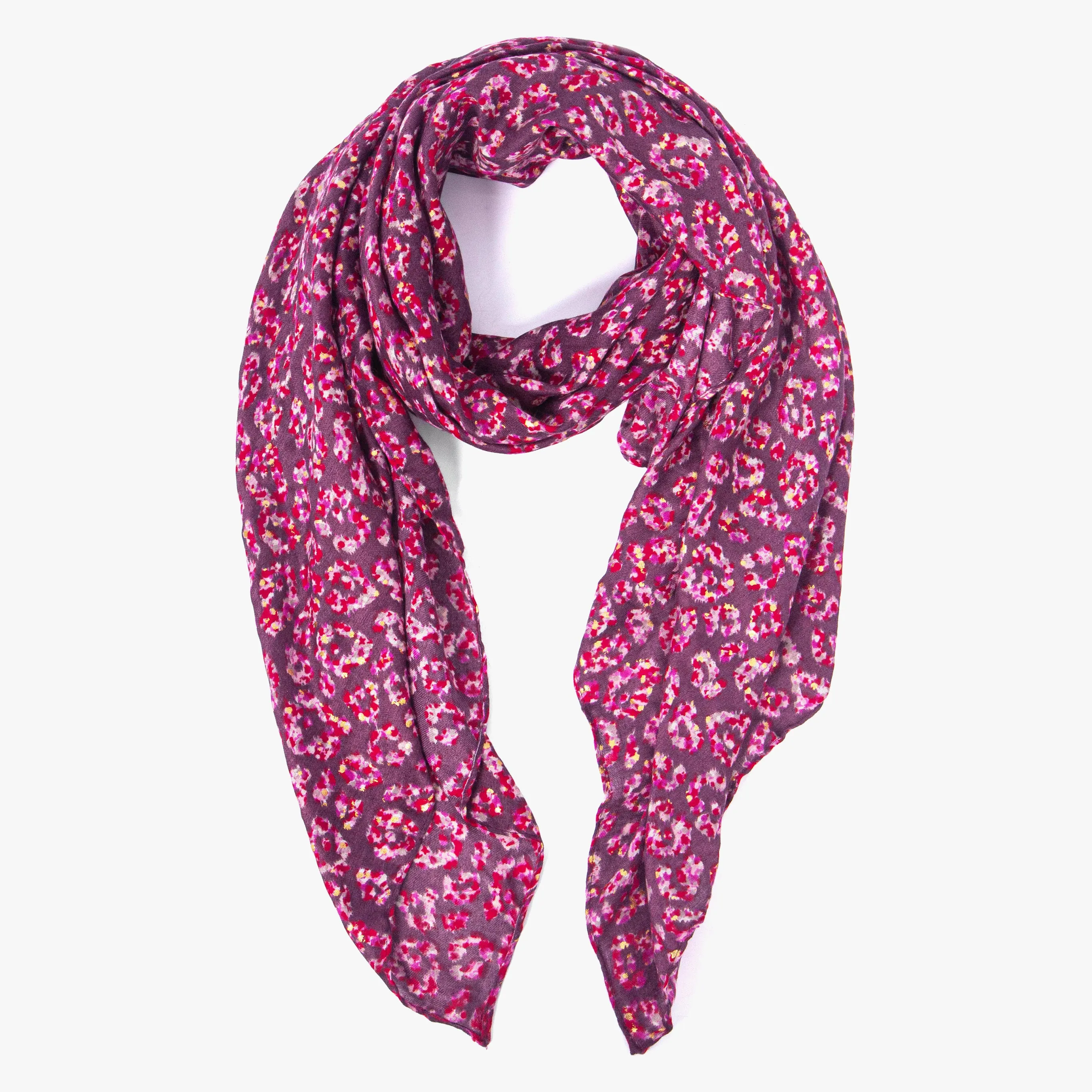 Kim Lightweight Scarf - Fuchsia, Animal Foil